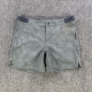 Flylow Gear Sage Green Palm Print Shorts Women Small Mountain Bike Hike Climbing